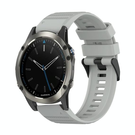 Per Garmin Quatix 5 Sapphire 22mm Cinturino in silicone con struttura orizzontale con strumento di rimozione (grigio)