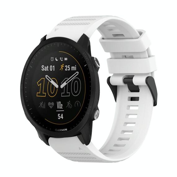 Per Garmin Forerunner 955 Cinturino in silicone con struttura orizzontale da 22 mm con strumento di rimozione (bianco)