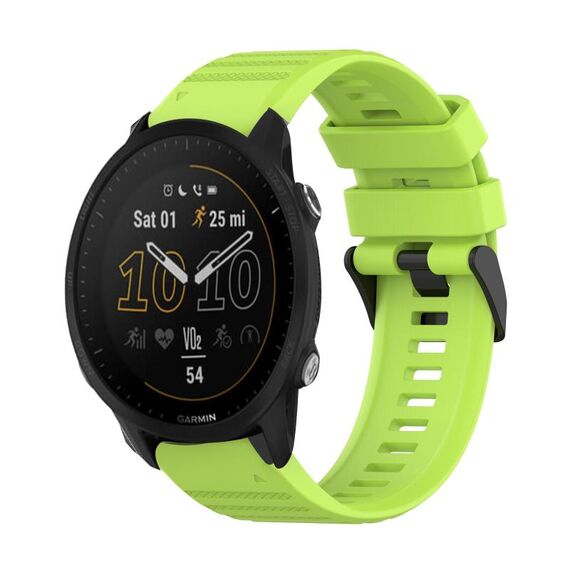 Per Garmin Forerunner 955 Cinturino in silicone con struttura orizzontale da 22 mm con strumento di rimozione (verde lime)