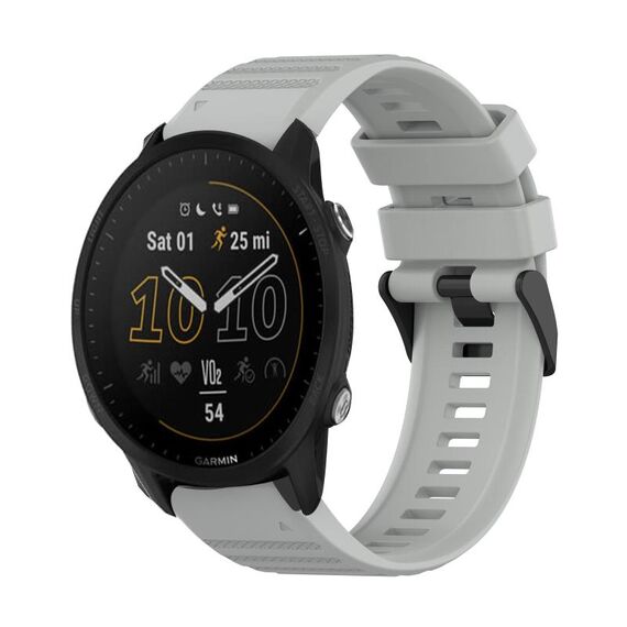 Per Garmin Forerunner 955 Cinturino in silicone con struttura orizzontale da 22 mm con strumento di rimozione (grigio)