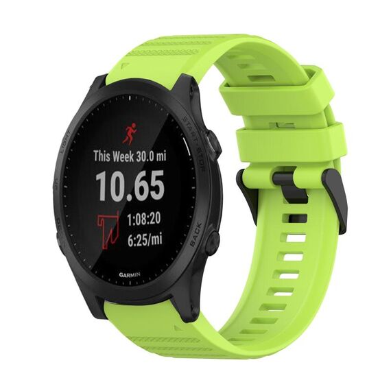 Per Garmin Forerunner 945 Cinturino in silicone con struttura orizzontale da 22 mm con strumento di rimozione (verde lime)