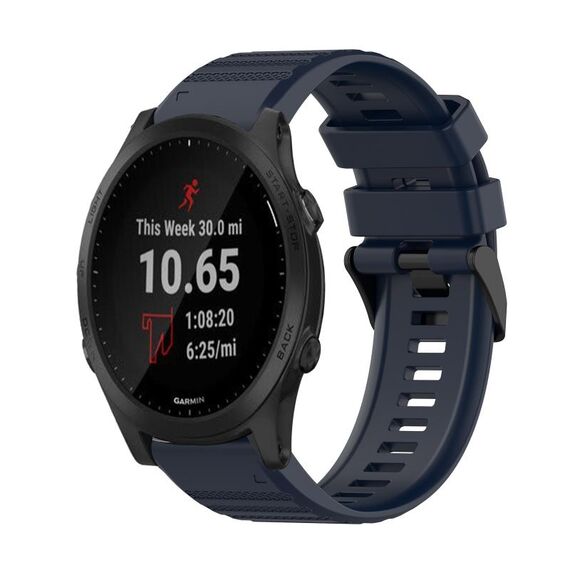 Per Garmin Forerunner 935 Cinturino in silicone con struttura orizzontale da 22 mm con strumento di rimozione (blu navy)