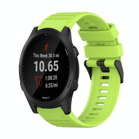 Per Garmin Forerunner 935 Cinturino in silicone con struttura orizzontale da 22 mm con strumento di rimozione (verde lime)
