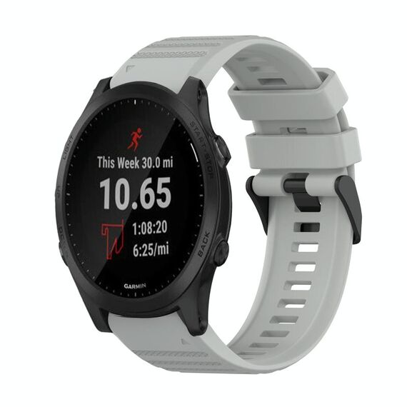 Per Garmin Forerunner 935 Cinturino in silicone con struttura orizzontale da 22 mm con strumento di rimozione (grigio)