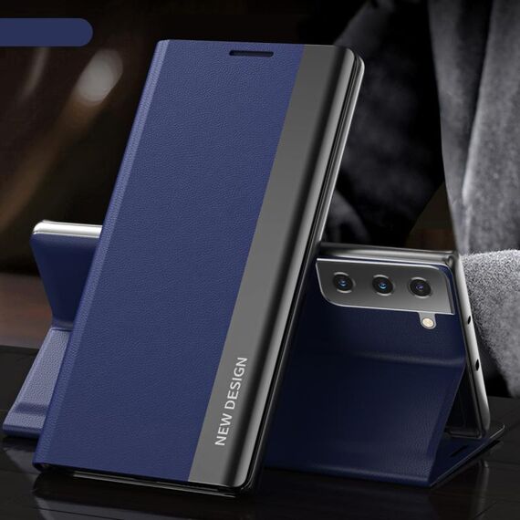 Custodia per telefono in pelle ad adsorbimento elettrolitico laterale per Samsung Galaxy S23 5G (blu scuro)