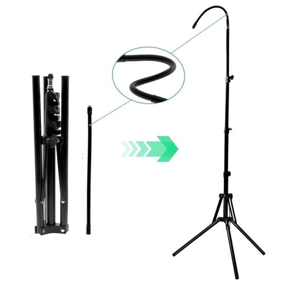 Treppiede antiripiegamento addensato con supporto per luce per fotografia dal vivo da 1,6 m con tubo da 30 cm