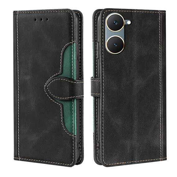 Custodia per cellulare in pelle con fibbia magnetica per vivo Y03 4G (nera)