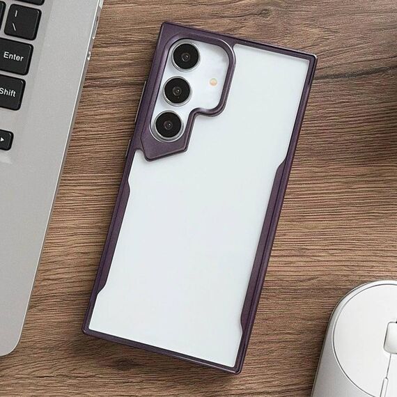 Per Samsung Galaxy S23 5G Custodia per telefono ibrida per PC con telaio in TPU galvanico (viola)