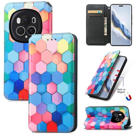 Per Honor Magic6 Pro CaseNeo Custodia per telefono in pelle magnetica colorata (cubo colorato)
