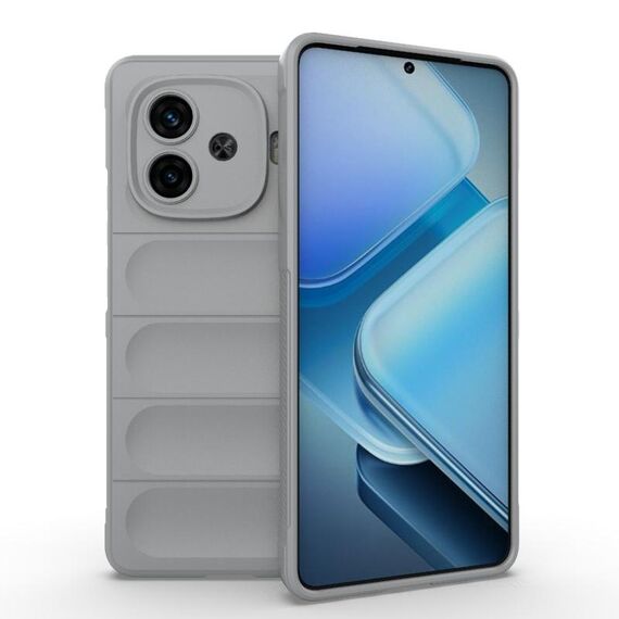 Per vivo iQOO Z9 Turbo 5G Magic Shield TPU + custodia per telefono in flanella (grigio)