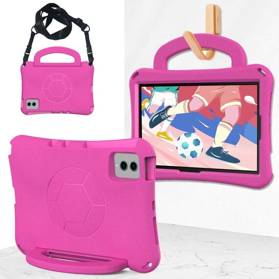 Per Samsung Galaxy Tab S8 11 X700N 2022 Custodia per tablet antiurto in EVA a forma di calcio (rosa rossa)