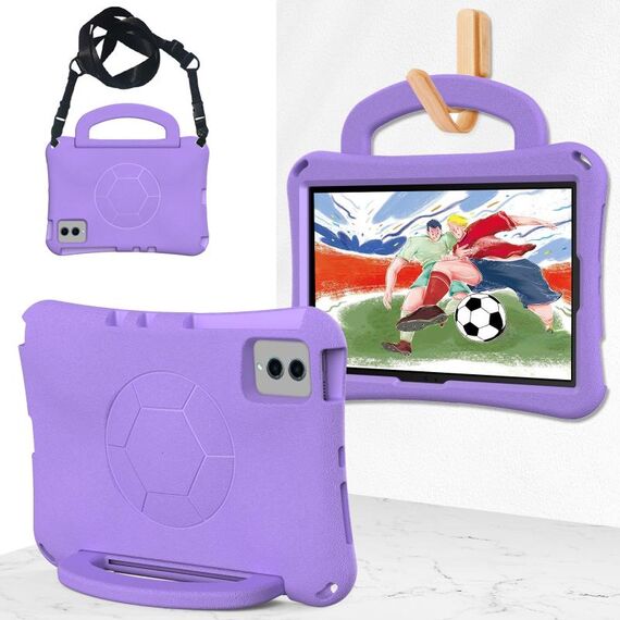 Per Samsung Galaxy Tab S9 FE 11 X510 2023 Custodia per tablet antiurto in EVA a forma di calcio (viola chiaro)