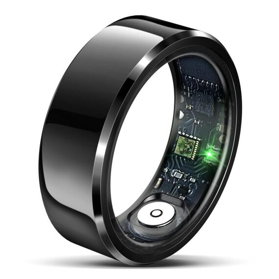 Anello intelligente R6 TAGLIA 9, supporto frequenza cardiaca/ossigeno nel sangue/monitoraggio del sonno (nero)