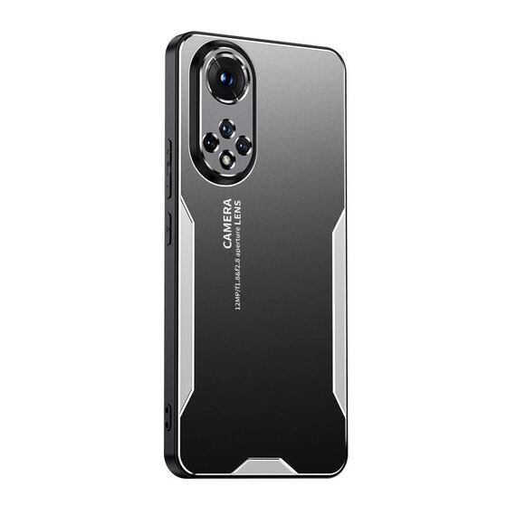 Custodia per telefono ibrida in metallo TPU per Honor 50 Pro Blade Series (argento)