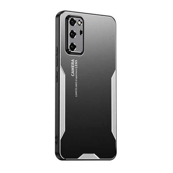 Custodia per telefono ibrida in metallo TPU per Honor V30 Pro Blade Series (argento)