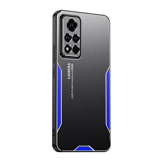 Per Honor V40 5G Blade Series Custodia per telefono ibrida in metallo TPU (blu)