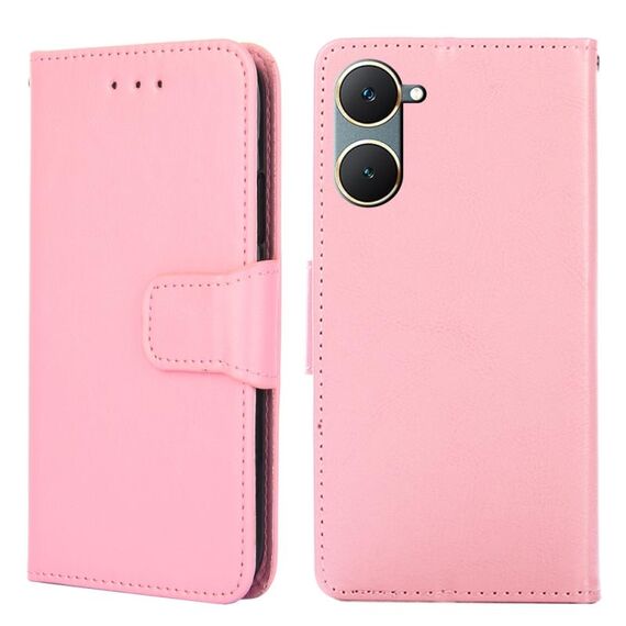 Custodia per cellulare in pelle con texture cristallo per vivo Y03 4G (rosa)