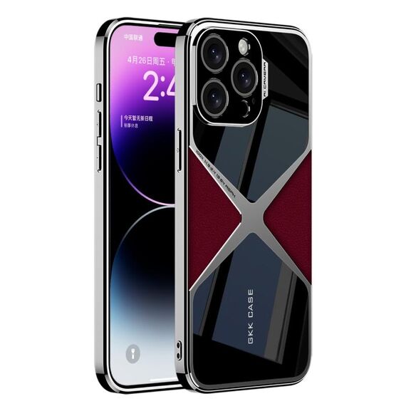 Custodia per telefono antiurto con velocità supersonica in pelle GKK per iPhone 14 Pro Max (rosso)