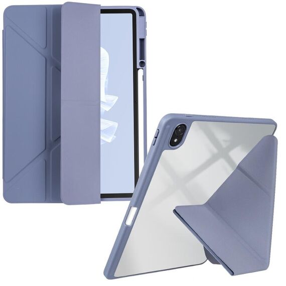 Per Huawei MatePad Air 11.5 2023 Custodia per tablet in pelle con deformazione acrilica trasparente (viola lavanda)