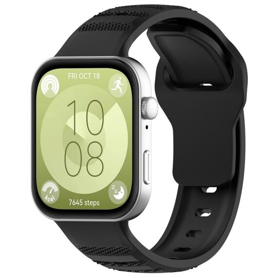 Per Huawei Watch Fit 3 cinturino sportivo in silicone con texture a punti ondulati (nero)
