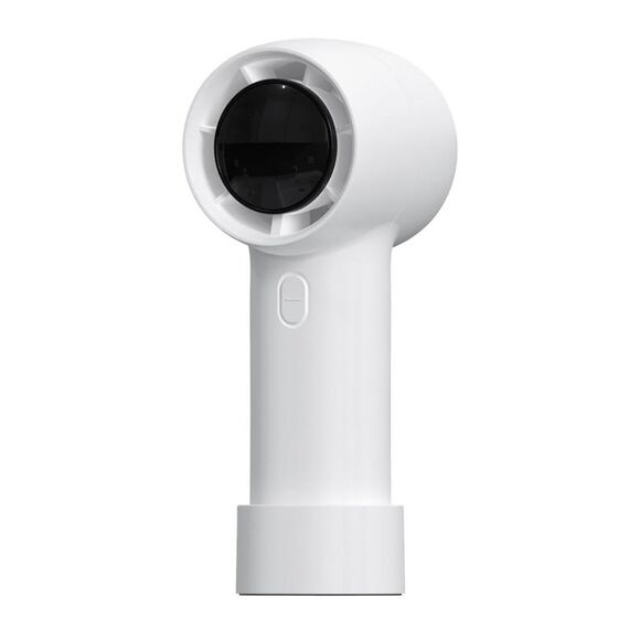 Mini ventilatore ad alta velocità a 100 velocità con display digitale a turbina portatile per esterni, colore: bianco