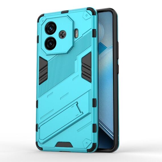Per vivo iQOO Z9 Turbo 5G Punk Armor 2 in 1 PC + custodia per telefono TPU con supporto (blu)