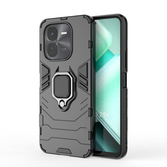 Per vivo iQOO Z9X 5G antiurto PC + custodia per telefono con supporto in TPU (nero)