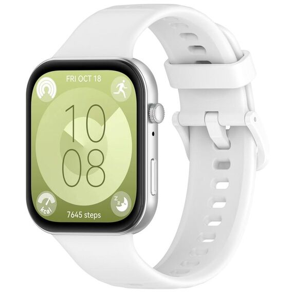 Per Huawei Watch Fit3 cinturino sportivo in silicone con fibbia colorata (bianco)