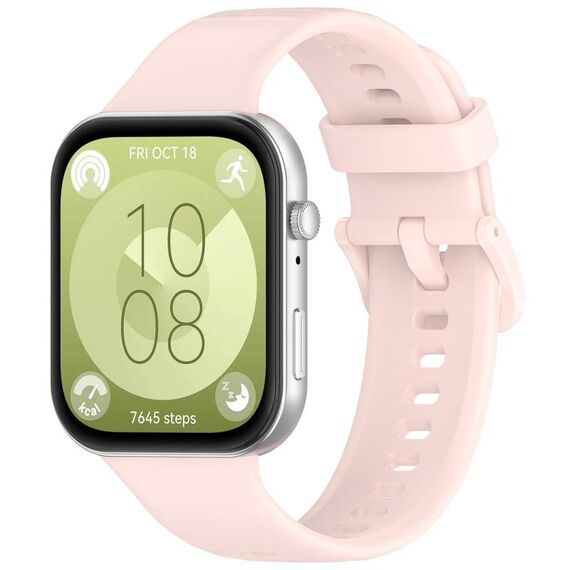 Per Huawei Watch Fit3 cinturino sportivo in silicone con fibbia colorata (rosa)