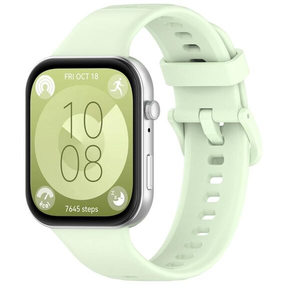 Per Huawei Watch Fit3 cinturino sportivo in silicone con fibbia colorata (verde)