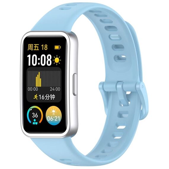 Per Huawei Band 9/9 NFC / 8/8 NFC Nail Button cinturino in silicone lucido (azzurro)