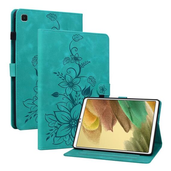 Custodia per tablet in pelle goffrata Giglio per Samsung Galaxy Tab S5e T720 (verde)