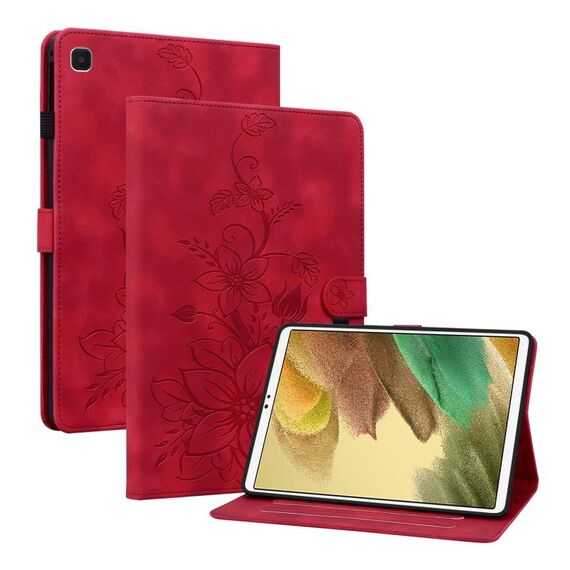 Custodia per tablet in pelle goffrata Giglio per Samsung Galaxy Tab S5e T720 (rossa)