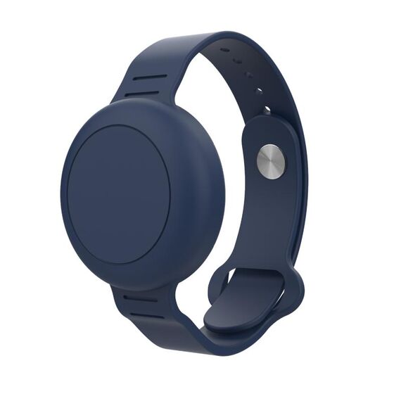 Per Airtag Localizzatore cinturino orologio Custodia in silicone Dispositivo anti-smarrimento Custodia protettiva impermeabile (blu scuro)