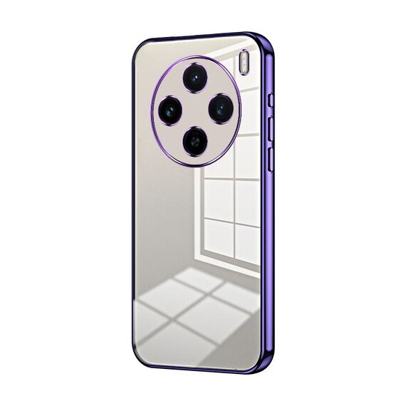 Per vivo X100s Custodia per telefono con foro sottile con placcatura trasparente (viola)