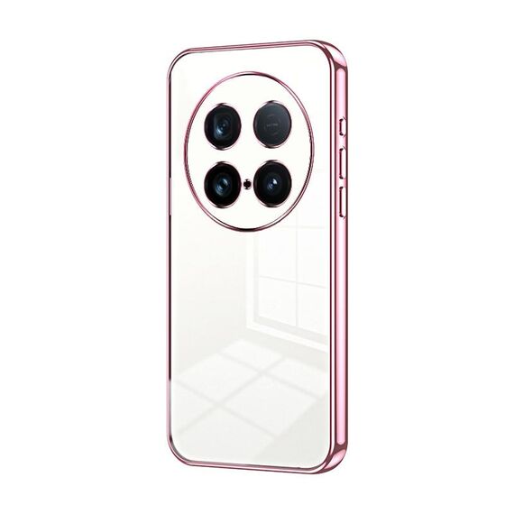 Per vivo X100 Custodia per telefono con foro sottile con placcatura ultra trasparente (rosa)