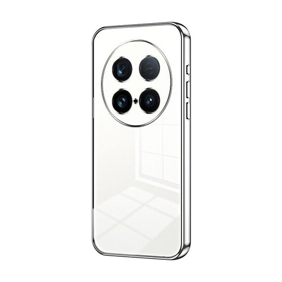 Custodia per telefono con foro sottile con placcatura ultra trasparente per vivo X100 (argento)