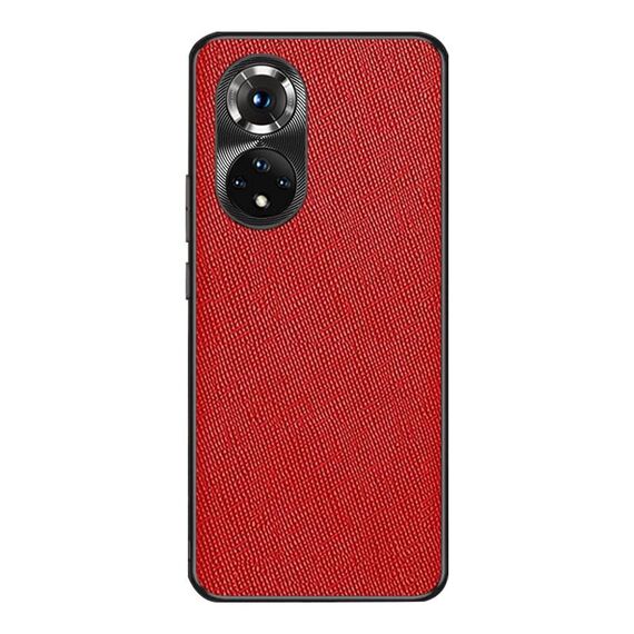 Custodia per telefono in pelle PU per Honor 50 Cross Texture (rossa)