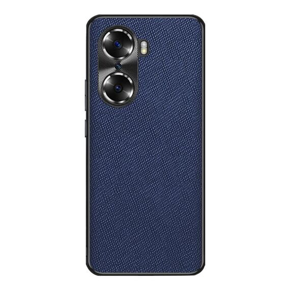 Custodia per telefono in pelle PU con trama incrociata per Honor 60 Pro (blu zaffiro)