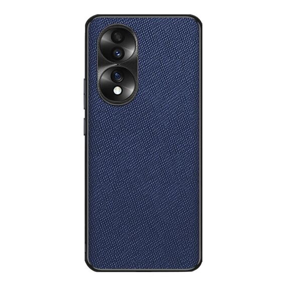 Custodia per telefono in pelle PU con trama incrociata per Honor 70 (blu zaffiro)