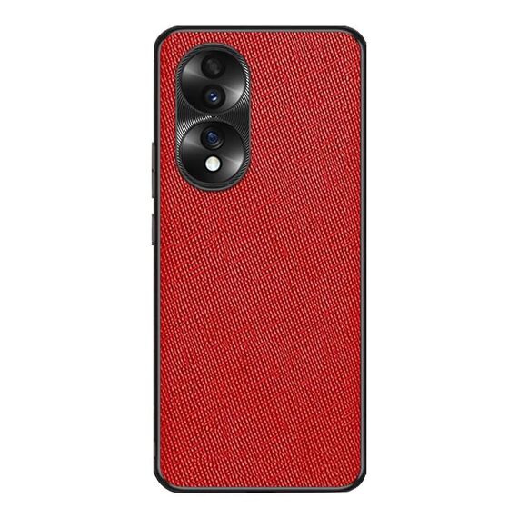 Custodia per telefono in pelle PU per Honor 70 Cross Texture (rossa)