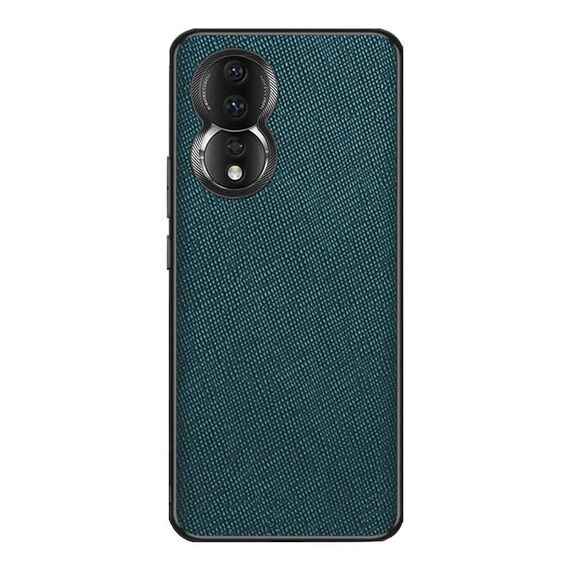 Custodia per telefono in pelle PU per Honor 80 Cross Texture (verde scuro)