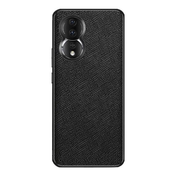 Custodia per telefono in pelle PU per Honor 80 Cross Texture (nera)