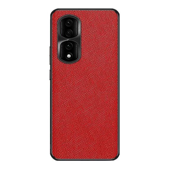 Custodia per telefono in pelle PU con texture incrociata per Honor 90 Pro (rossa)