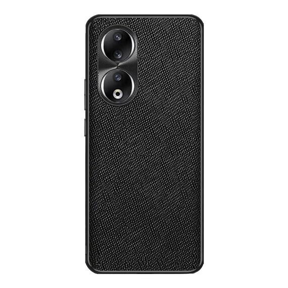 Custodia per cellulare in pelle PU con trama incrociata per Honor 90 (nera)