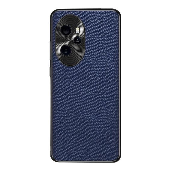Custodia per telefono in pelle PU con trama incrociata per Honor 100 Pro (blu zaffiro)