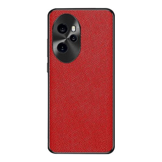 Custodia per telefono in pelle PU con trama incrociata per Honor 100 Pro (rossa)