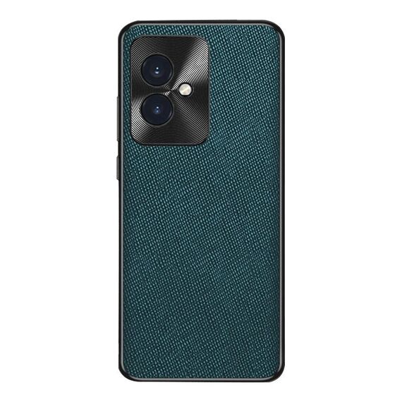 Custodia per telefono in pelle PU con texture incrociata per Honor 100 (verde scuro)