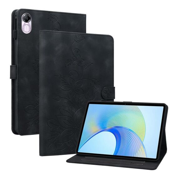 Custodia per tablet in pelle goffrata Lily per Honor Pad X8 Pro / X9 2023 (nera)