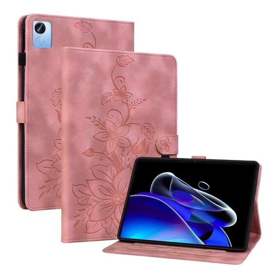 Custodia per tablet in pelle goffrata Realme Pad X Lily (rosa)